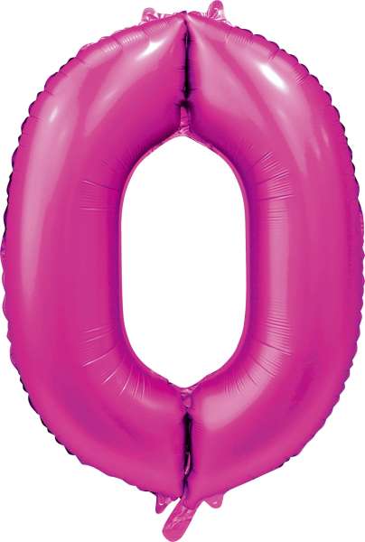 XXL Folienballon Zahl 0 Satin Pink